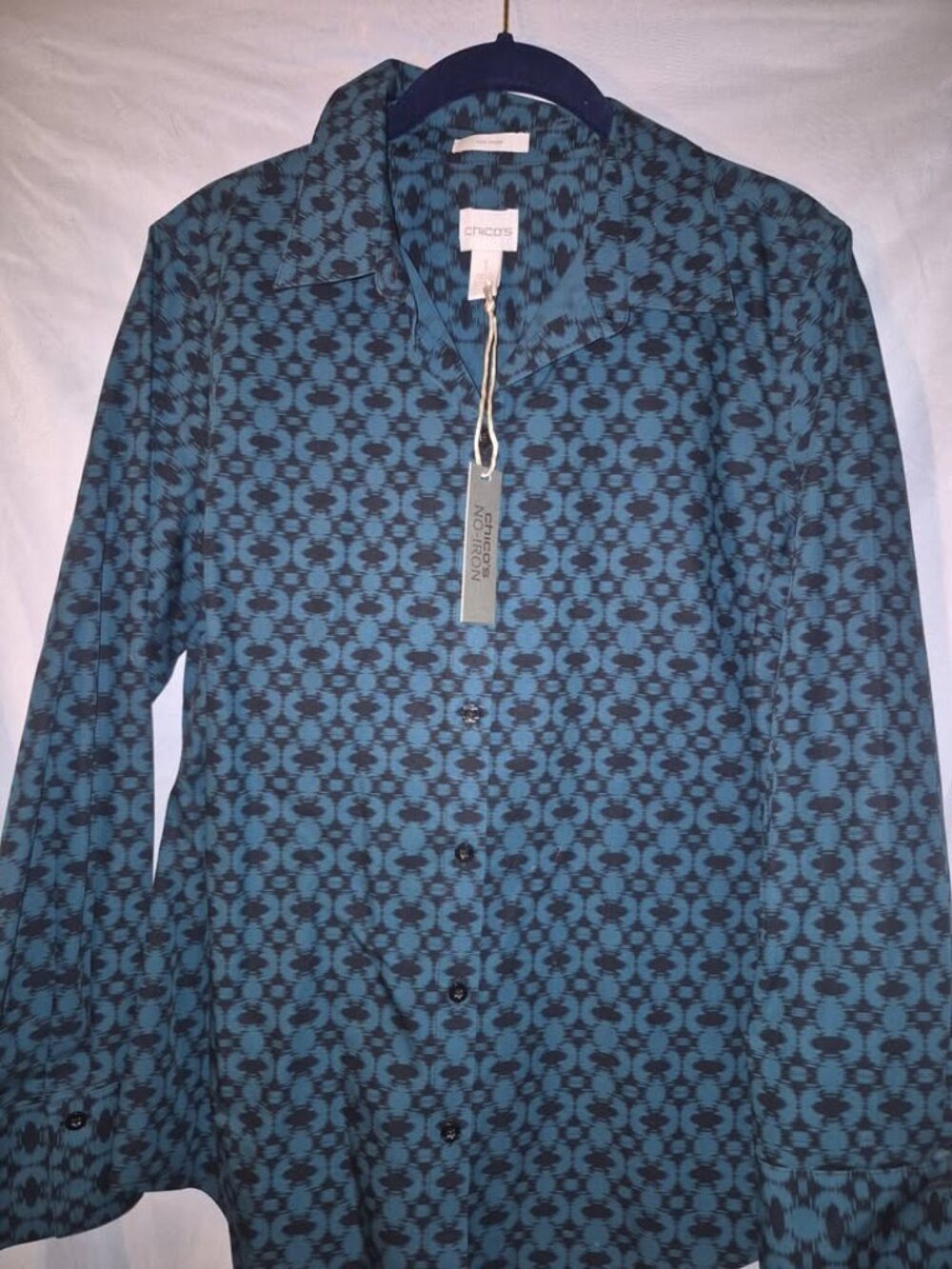 Chico's No Iron Geometric Button Down